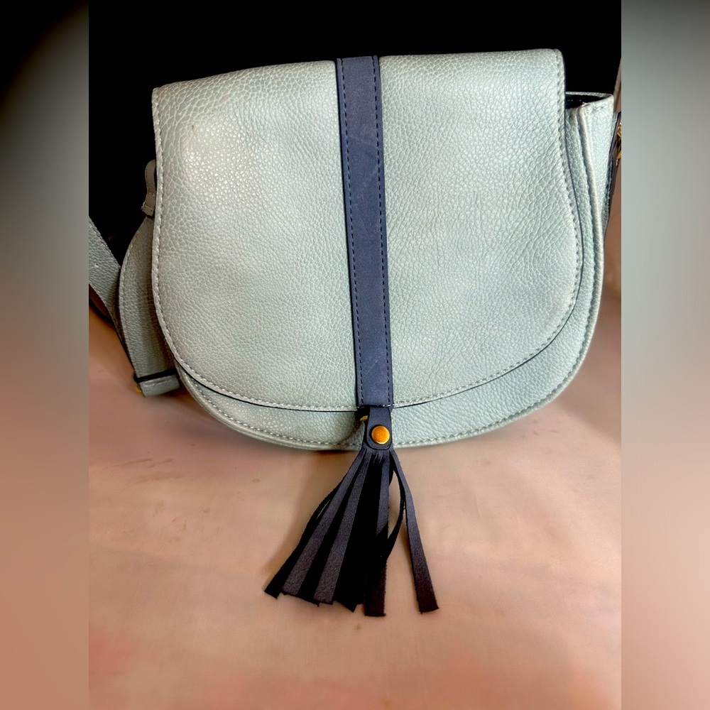 Light Blue Leather Handbag
